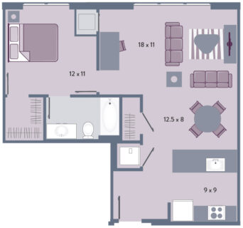 1 Bed / 1 Bath / 750 sq ft / Availability: Not Available / Rent: $1,760